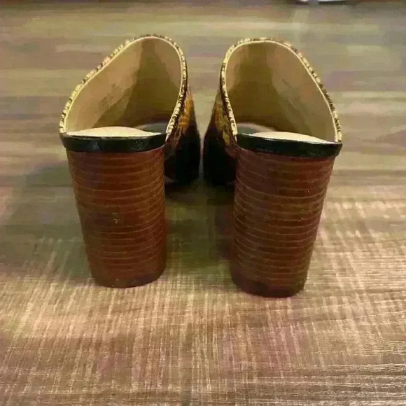 Gibson Latimer Snakeskin multicolor Leather mule block heels‎ Sz 7 - Picture 9 of 9